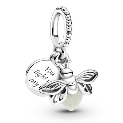 1PCS Цветна мечка Flower Leaf CZ висулка Хелоуин Чар Оригинална гривна Орнамент Аксесоари Направи си сам Гривна Колие