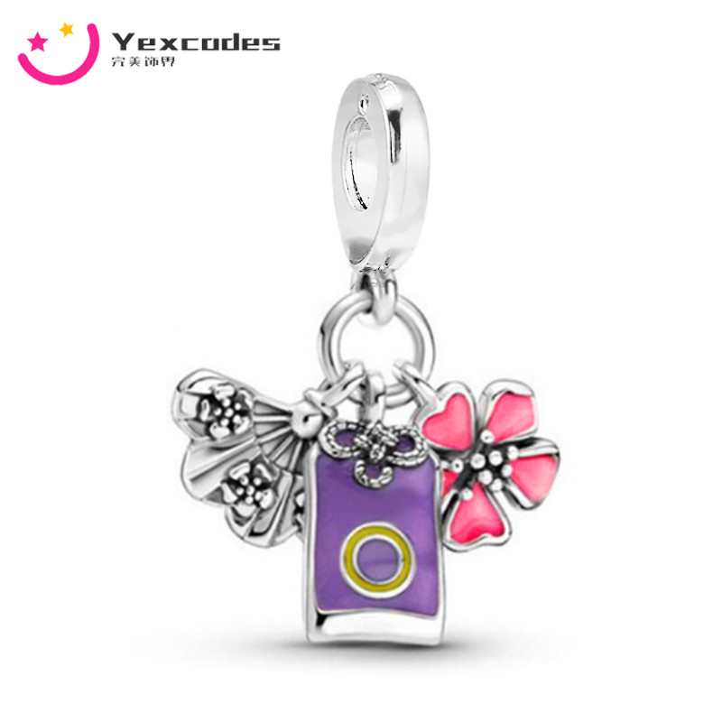 1Gb Krāsains Lāča Zieds Lapa CZ Kulons Helovīna šarms Oriģināls Rokassprādzes Ornamentu Aksesuāri DIY Rokassprādzes Kaklarota