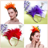 Boho Feather Hairband Fashion Carnival Party Head Decoration Dance Performance Hair Band Halloween Festival Hair Accessories
