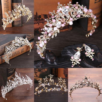 Versiune coreeană New Fashion Luxury Crystal Bridal Crown Diadem Diadem Diadem Pentru Femei Mireasa Nuntă Accesorii pentru păr