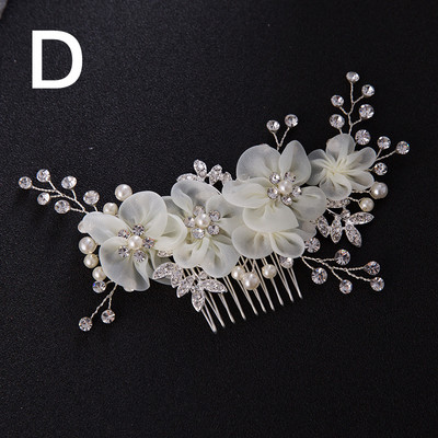Virágos hajfésű Esküvői hajkiegészítők Strasszkő fejpánt Menyasszonyi tiara fejpánt Hajtűk Esküvői hajékszerek