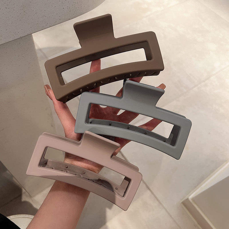 Nadrozmerné klipy na uchopenie, kórejská verzia, módne jednoduché štvorcové matné žraločie klipy, dámske praktické vlasové pazúry, pokrývky hlavy, vlasové doplnky