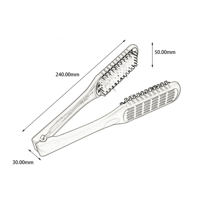 Keramikas iztaisnošanas ķemme Divpusēja matu suku skava, frizieris Dabīgās šķiedras saru matu ķemme Matu veidošanas rīks
