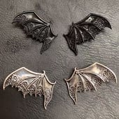 Fekete Bat Wings Hajcsat Punk Gothic Vintage Vámpír Demon Wings Ötvözet Haj kiegészítők Női Hajcsat