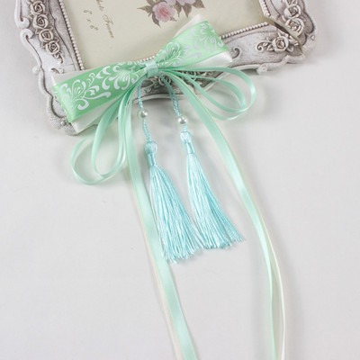 Ρετρό κινέζικο στυλ Μπλε και λευκό πορσελάνινο φιόγκοι Γυναικεία φουρκέτα Φούντες Hanfu Αξεσουάρ μαλλιών Παιδικό κλιπ μαλλιών