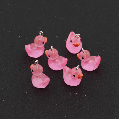 10db Világító Átlátszó Kacsa Gyanta Bűbáj Diy Kawaii 3D Telefon Kulcstartó Karkötő Fülbevaló Medálok Bűbáj gyerekeknek Ékszerkészítés