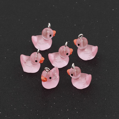 10db Világító Átlátszó Kacsa Gyanta Bűbáj Diy Kawaii 3D Telefon Kulcstartó Karkötő Fülbevaló Medálok Bűbáj gyerekeknek Ékszerkészítés