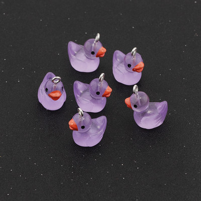 10db Világító Átlátszó Kacsa Gyanta Bűbáj Diy Kawaii 3D Telefon Kulcstartó Karkötő Fülbevaló Medálok Bűbáj gyerekeknek Ékszerkészítés
