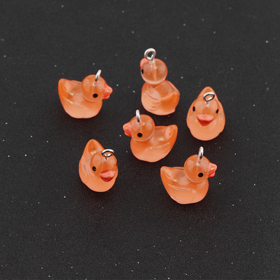 10db Világító Átlátszó Kacsa Gyanta Bűbáj Diy Kawaii 3D Telefon Kulcstartó Karkötő Fülbevaló Medálok Bűbáj gyerekeknek Ékszerkészítés