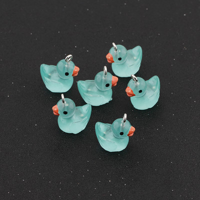 10db Világító Átlátszó Kacsa Gyanta Bűbáj Diy Kawaii 3D Telefon Kulcstartó Karkötő Fülbevaló Medálok Bűbáj gyerekeknek Ékszerkészítés