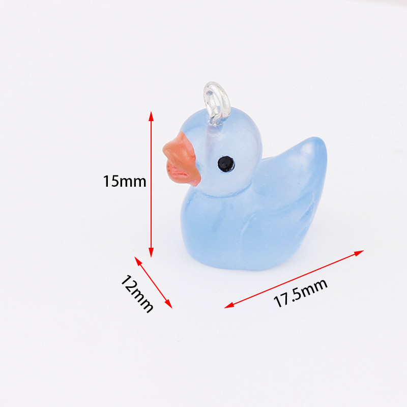 10db Világító Átlátszó Kacsa Gyanta Bűbáj Diy Kawaii 3D Telefon Kulcstartó Karkötő Fülbevaló Medálok Bűbáj gyerekeknek Ékszerkészítés