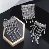 Nové luxusné kórejské šperky s kamienkami, strapcami, vlásenky, osobnosť, oblek, brošňa, temperament, dámske módne doplnky s dvojitým použitím