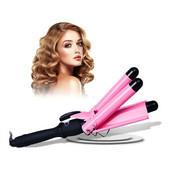 Profesionálna kulma na trvalú trvalú dlahu, keramická 3-valcová kulma na vlasy, elektrické žehličky na vlasy s LCD displejom, kučeravé vlnité stylingové nástroje