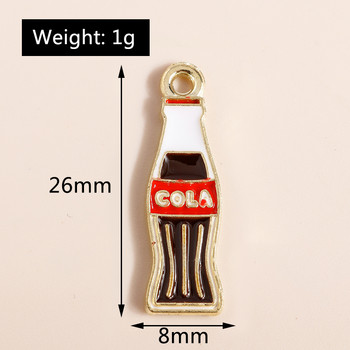 10 τμχ 26*8mm σμάλτο Cola Charms for Jewelry Making Alloy Drink Bottle Charms Σκουλαρίκια Κολιέ Μενταγιόν Αξεσουάρ Diy Making