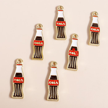 10 τμχ 26*8mm σμάλτο Cola Charms for Jewelry Making Alloy Drink Bottle Charms Σκουλαρίκια Κολιέ Μενταγιόν Αξεσουάρ Diy Making