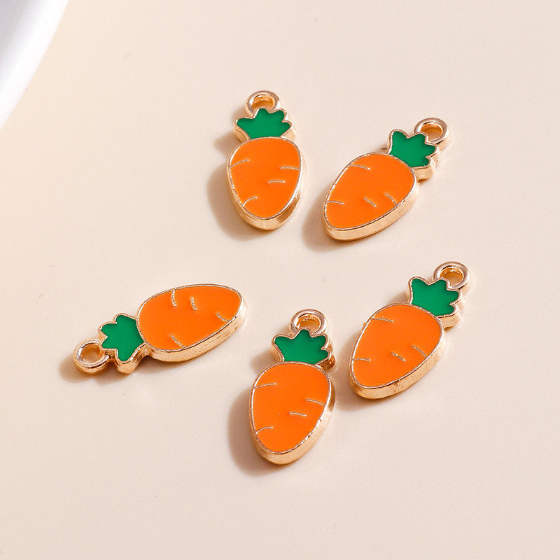 10 bucăți 7*15mm smalț creativ mini morcovi farmece pentru cercei pandantive coliere fabricare manuală artizanat accesorii de bijuterii