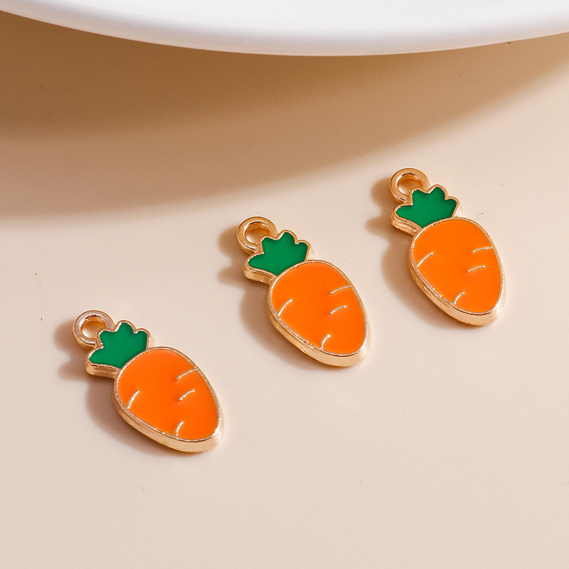 10 bucăți 7*15mm smalț creativ mini morcovi farmece pentru cercei pandantive coliere fabricare manuală artizanat accesorii de bijuterii