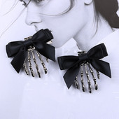 Halloween Bow Skull Clip Csontváz Szellem Kéz Csont Hajtű Vintage Punk Gothic Personality Női Lányok Hajcsat Haj kiegészítők