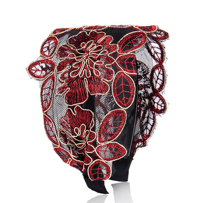 Široký háčik čipkované kvety vlasový pás pre ženy pokrývky hlavy čipkované kvety ozubené protišmykové čelenka dievčenské vlasové doplnky