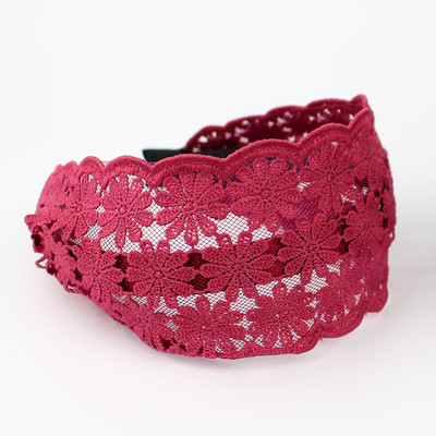 Široký háčik čipkované kvety vlasový pás pre ženy pokrývky hlavy čipkované kvety ozubené protišmykové čelenka dievčenské vlasové doplnky