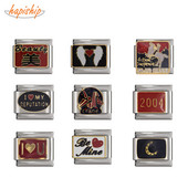 Hapiship Original Daisy Wing Love Beautiful Knight Itaalia võlu Link Fit 9mm Käevõru roostevabast terasest ehete tegemine DJTop32