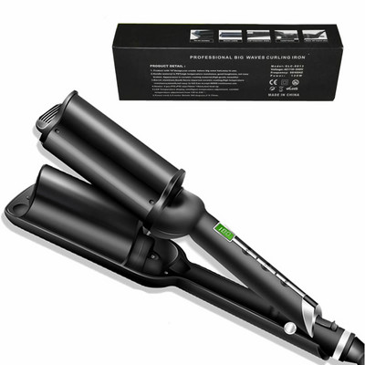 Deep Wave 32 mm-es hajsütővasak háromcsöves hajsütő Pro hajsütővas szalonokhoz és otthoni kerámia hajsütőpálcákhoz