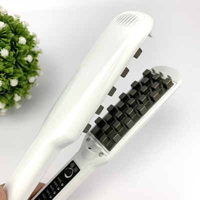 3D Grid Hair Crimper Volumizer Ceramic Păr profesional Pufos ondulat ondulat Fier plat Porumb Atela de păr Perm 5 Temperaturi