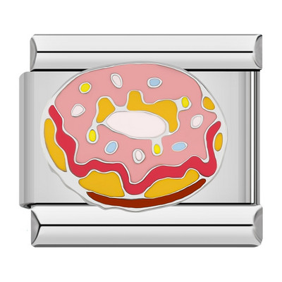 Hapiship 2022 New Fashion Food Hamburger Ice Cream Charm Olasz Linkek Fit 9mm Karkötő Rozsdamentes Acél Ékszerek Barkácskészítés DJ585