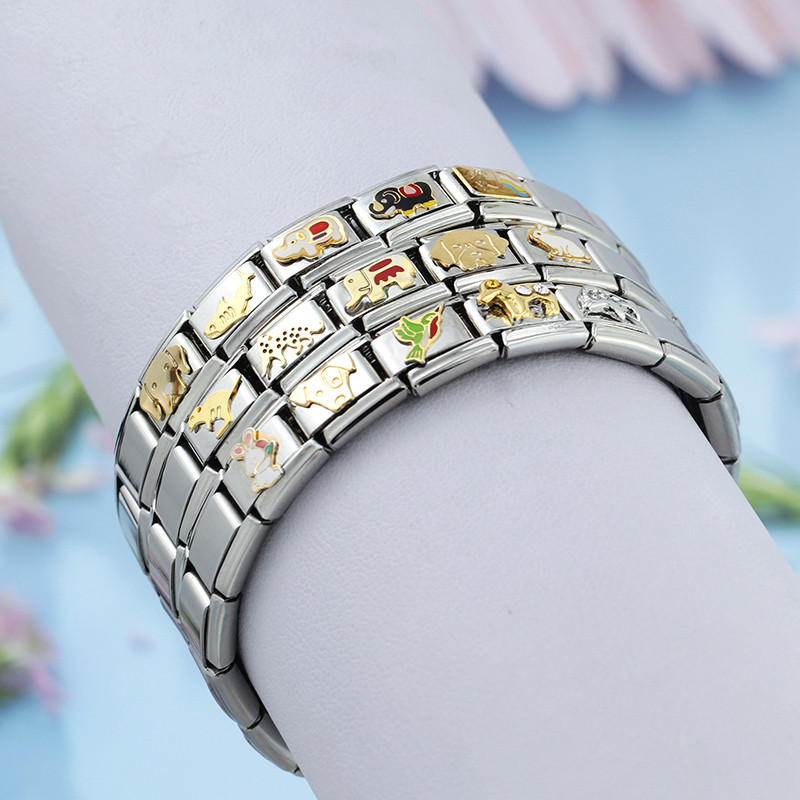 Hapiship Nové zvieracie pes Jednorožec Slon Motýľ Mačka Kôň Prívesok Vhodné pre 9mm nehrdzavejúcu oceľ Náramok na výrobu šperkov DJ384