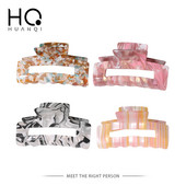 HUANQI 2023 Nová acetátová obdĺžniková dutá veľká sponka do vlasov, vlasový pazúr pre ženy, elegantná sponka do vlasov, jeseň/zima, vlasové doplnky