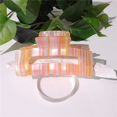 HUANQI 2023 Nová acetátová obdĺžniková dutá veľká sponka do vlasov, vlasový pazúr pre ženy, elegantná sponka do vlasov, jeseň/zima, vlasové doplnky