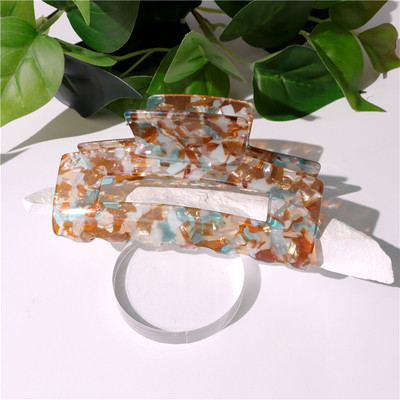 HUANQI 2023 Nová acetátová obdĺžniková dutá veľká sponka do vlasov, vlasový pazúr pre ženy, elegantná sponka do vlasov, jeseň/zima, vlasové doplnky