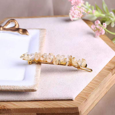 Crystal Stone Barrette Szabálytalan természetes kőből készült kézzel készített hajtűk Divatos hajcsat oldalsó hajcsavarok Lány fejfedők Kiegészítők
