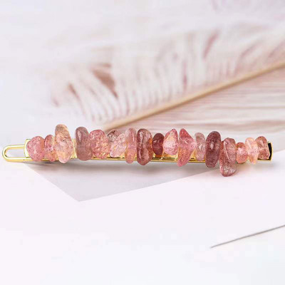 Crystal Stone Barrette Szabálytalan természetes kőből készült kézzel készített hajtűk Divatos hajcsat oldalsó hajcsavarok Lány fejfedők Kiegészítők