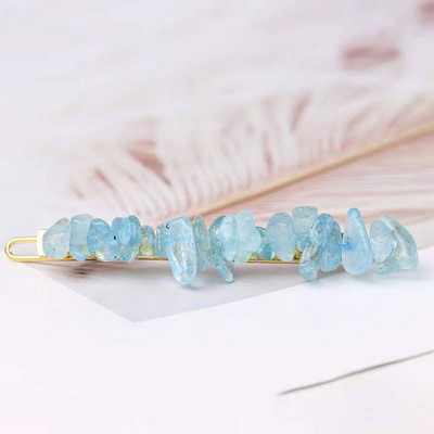 Crystal Stone Barrette Szabálytalan természetes kőből készült kézzel készített hajtűk Divatos hajcsat oldalsó hajcsavarok Lány fejfedők Kiegészítők