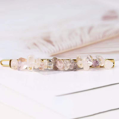 Crystal Stone Barrette Szabálytalan természetes kőből készült kézzel készített hajtűk Divatos hajcsat oldalsó hajcsavarok Lány fejfedők Kiegészítők