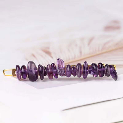 Crystal Stone Barrette Szabálytalan természetes kőből készült kézzel készített hajtűk Divatos hajcsat oldalsó hajcsavarok Lány fejfedők Kiegészítők