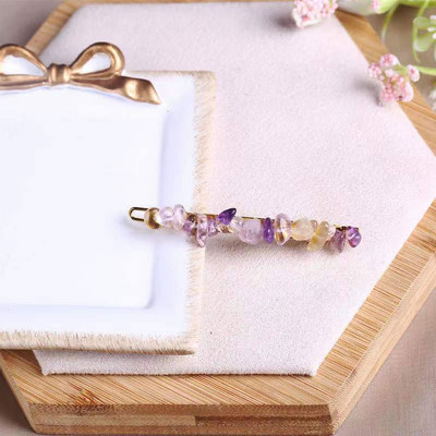 Crystal Stone Barrette Szabálytalan természetes kőből készült kézzel készített hajtűk Divatos hajcsat oldalsó hajcsavarok Lány fejfedők Kiegészítők