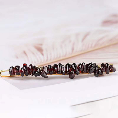 Crystal Stone Barrette Szabálytalan természetes kőből készült kézzel készített hajtűk Divatos hajcsat oldalsó hajcsavarok Lány fejfedők Kiegészítők
