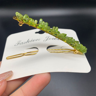 Crystal Stone Barrette Szabálytalan természetes kőből készült kézzel készített hajtűk Divatos hajcsat oldalsó hajcsavarok Lány fejfedők Kiegészítők