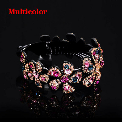 Noua clemă de răsucire Accesorii pentru păr Femei Gheare de păr Crăciun pentru cap cu flori cu strasuri Agrafă de păr Cuib de păsări Cuibul de păsări Față de cocuri