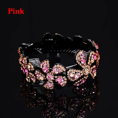 Noua clemă de răsucire Accesorii pentru păr Femei Gheare de păr Crăciun pentru cap cu flori cu strasuri Agrafă de păr Cuib de păsări Cuibul de păsări Față de cocuri