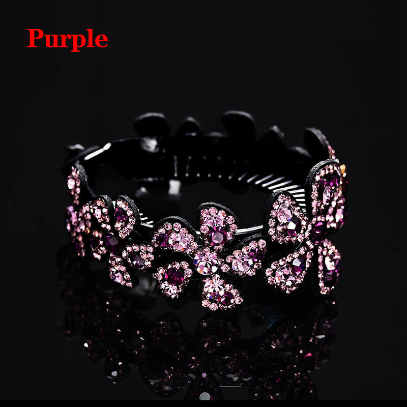 Noua clemă de răsucire Accesorii pentru păr Femei Gheare de păr Crăciun pentru cap cu flori cu strasuri Agrafă de păr Cuib de păsări Cuibul de păsări Față de cocuri