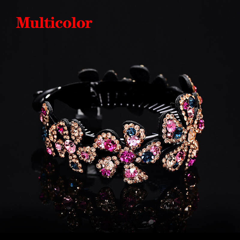 Noua clemă de răsucire Accesorii pentru păr Femei Gheare de păr Crăciun pentru cap cu flori cu strasuri Agrafă de păr Cuib de păsări Cuibul de păsări Față de cocuri