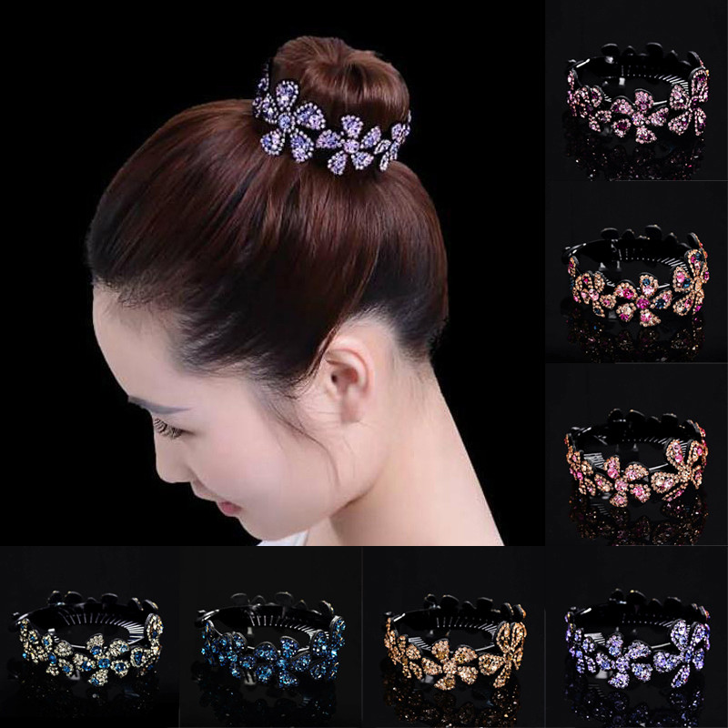 Noua clemă de răsucire Accesorii pentru păr Femei Gheare de păr Crăciun pentru cap cu flori cu strasuri Agrafă de păr Cuib de păsări Cuibul de păsări Față de cocuri