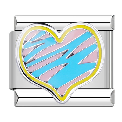 Hapiship Culoare romantică Heart Star Flwoer Tai Chi Italian Charm Links Fit 9mm Bratara din oțel inoxidabil Bijuterii DIY Fabricare DJ597