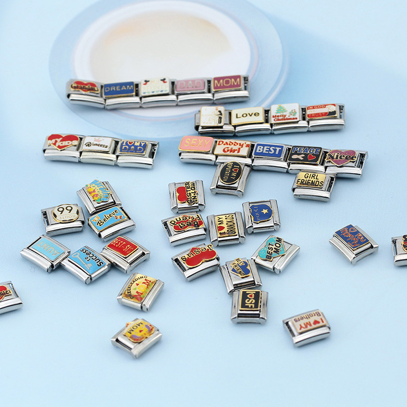 Hapiship uus populaarne mood armas tädi ema isa armastus õetütre võlu lingid sobivad 9 mm roostevabast terasest käevõru meisterdades ehteid DJ132