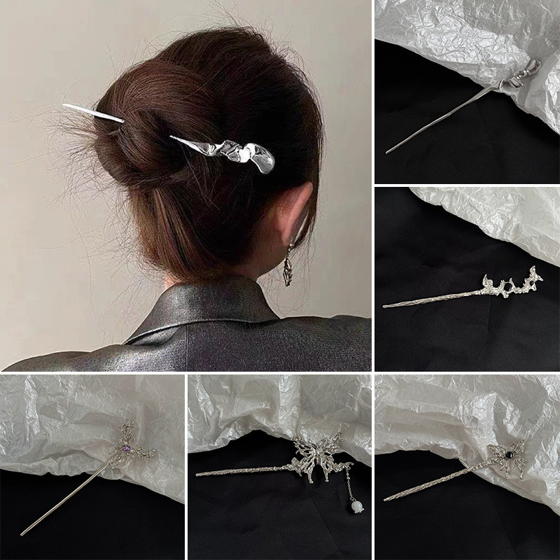 Čínsky štýl vlasových paličiek, kovových vintage paličiek, abstraktných minimalistických vlnových nepravidelných vlasových paličiek, šperkov na pokrývku hlavy