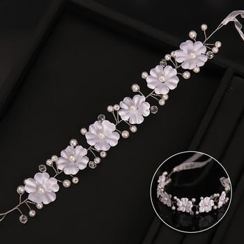 Νέο λουλούδι Pearl Headband Μόδα κρυστάλλινη κορδέλα μαλλιών για γυναίκες κορίτσια Αξεσουάρ για τα μαλλιά γάμου Λευκά στέφανα