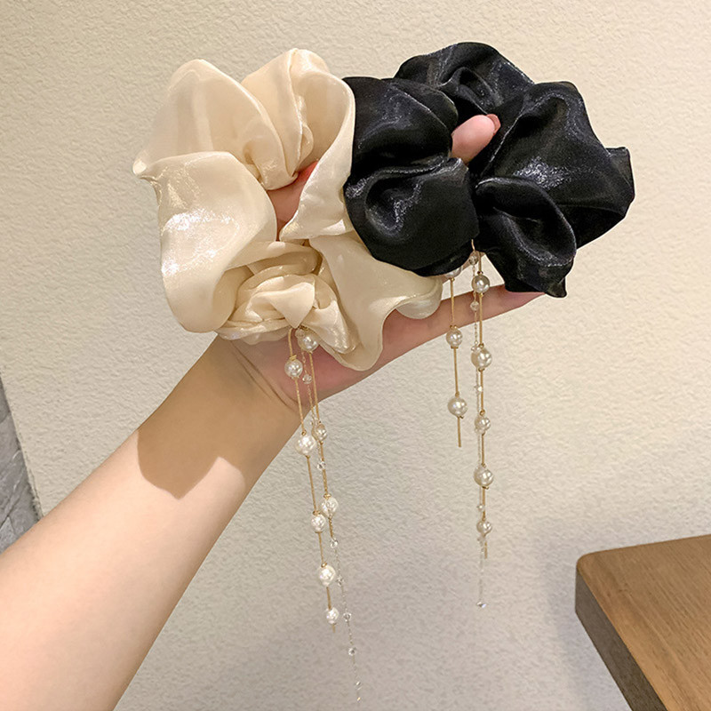 Mielos mergaitės kutas storosios žarnos plaukų apskritimas, guminė juostelė, plaukų pakabukas perlų plaukų virvė, moteriška elastinga plaukų uodega galvos apdangalai